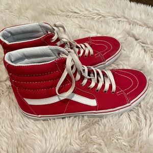 Red Van old school high top sneakers